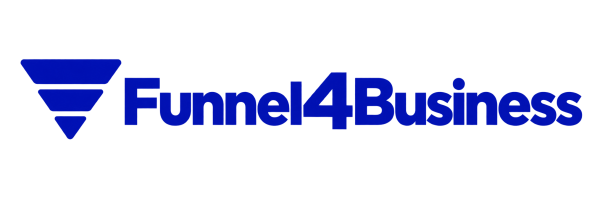 Logotipo Funnel4Business en azul profundo